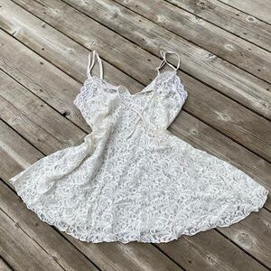 delicates white lace lingerie dress